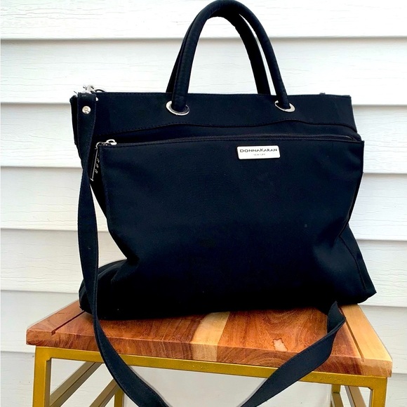 Donna Karan Handbags - Women’s Dark Academia Donna Karan Black Tote Bag with Sleek Design